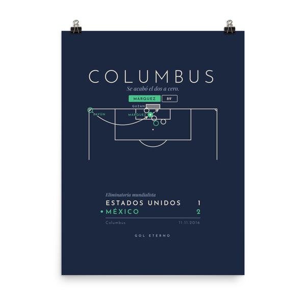Póster · Columbus 2016 · México vs. Estados Unidos