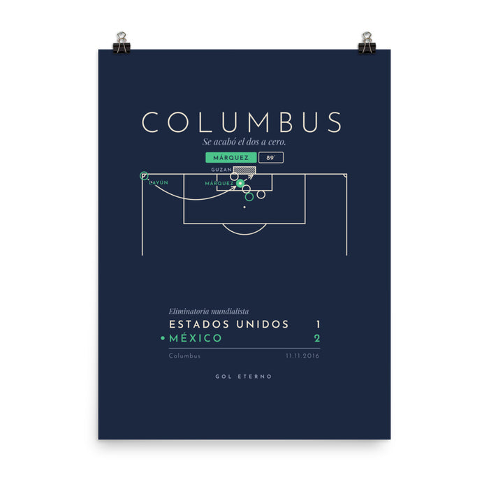 Póster · Columbus 2016 · México vs. Estados Unidos