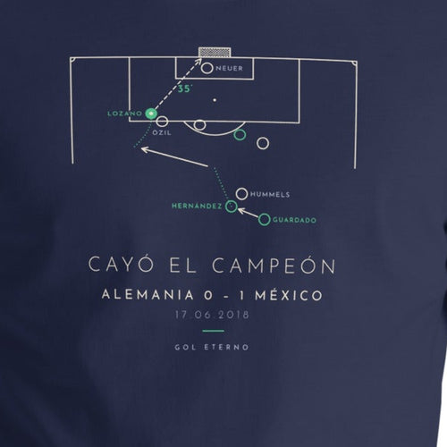 Detalle del estampado de Cayó el Campeón 2018
