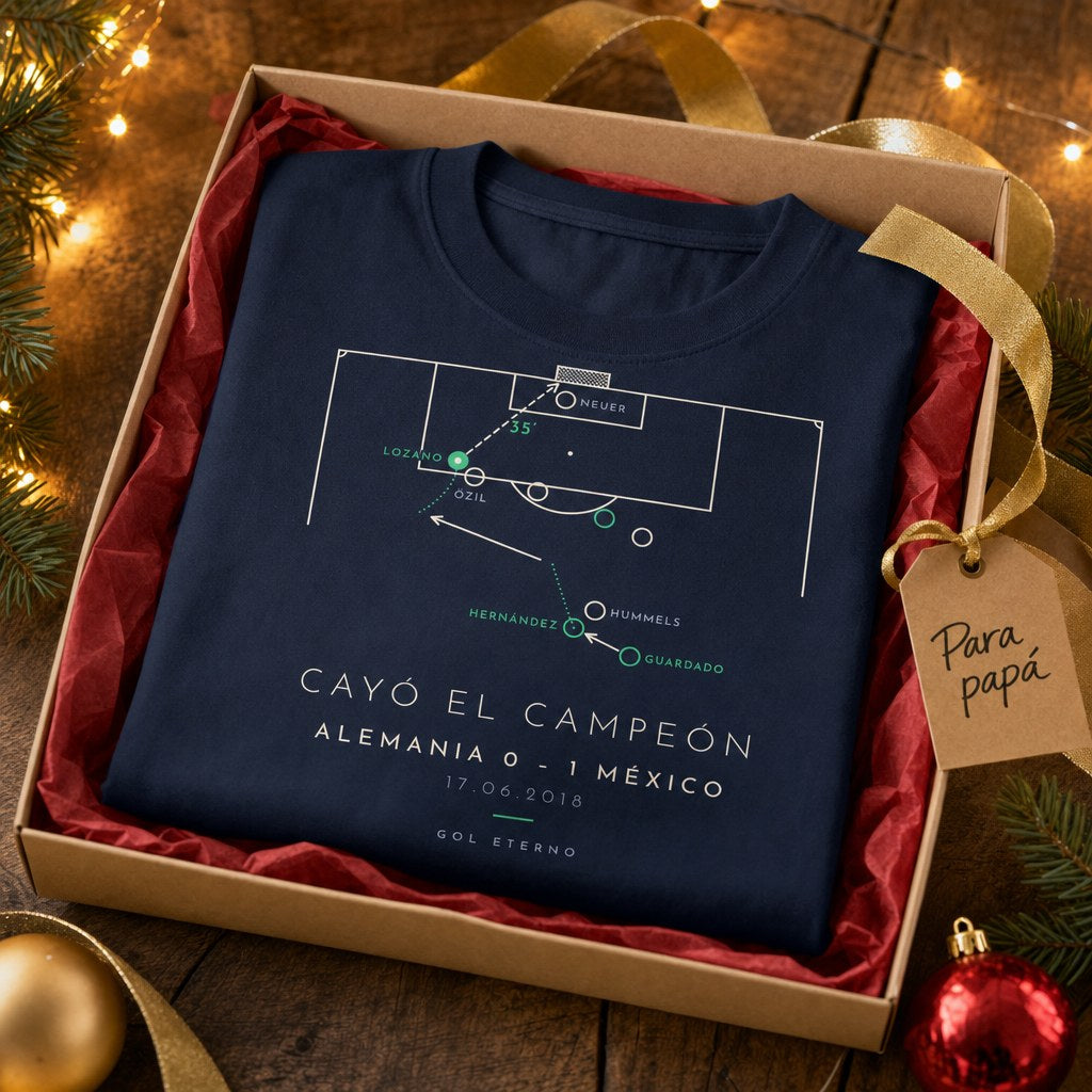 Camiseta Cayó el Campeón 2018 de Gol Eterno en caja de regalo